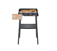 Severin Barbacoa eléctrica PG 8594 – Parrilla inox 38x22 cm, 2000W, con soporte, Negro