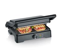 Severin MultiGrill XL, Parrilla y Sandwichera, Cerámica sin PFAS 1800W | Máx 230°C, lista en 4 min, asador interior para carne, hamburguesas y sándwiches, placa XL sin PFAS, negro, 2391
