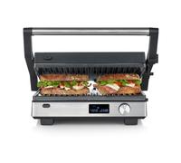 Severin Parrilla Eléctrica 3 en 1 Sevini Flex, 2000W | Cerámica sin PFAS, parrilla de mesa, superficie XL 29x23 cm, paninis, gofres, hamburguesas, sin grasa, negro, ref. 2380