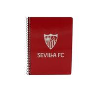 Sevilla- Cuaderno, Espiral, Cuartilla, Bloc, Libreta, Cuadriculado, Material escolar, Papelería, Color Rojo, Producto oficial (CyP Brands)