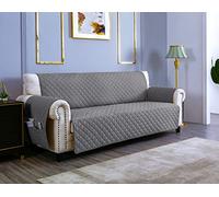 sevi's Funda Sofá 1 Plazas Impermeable e Antideslizante con Bolsillos, Cubre Sillon Orejero/Relax Reversible Antiarañazos para Mascotas, Oeko-Tex, Lavable - Gris Claro
