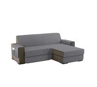 sevi's Funda Sofá 4 Plazas Impermeable e Antideslizante con Bolsillos, Protector Sofá Reversible Antiarañazos para Mascotas, Oeko-Tex, Lavable - Gris Claro
