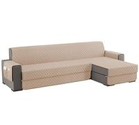 sevi's Funda Sofa Chaise Long 3 Plazas Impermeable, Izquierdo/Derecho Reversible Antideslizante, Protector Sofa con Bolsillos, Antiarañazos para Mascotas, Oeko-Tex, Lavable - Caqui