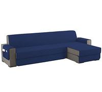 sevi's Funda Sofa Chaise Long 3 Plazas Impermeable, Izquierdo/Derecho Reversible Antideslizante, Protector Sofa con Bolsillos, Antiarañazos para Mascotas, Oeko-Tex, Lavable - Azul