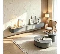 Sevonarb Mueble de TV Flotante， Mueble TV Montado en Pared de con almacenamiento-gray-220cm