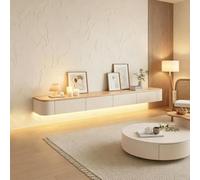 Sevonarb Mueble de TV Flotante， Mueble TV Montado en Pared de con Luz LED con Almacenamiento-B wood-220cm