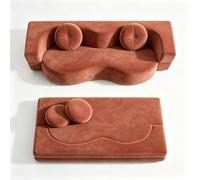 Sevonarb Sofá Cama Pana, Espuma de Alta Densidad, sin Montaje， Lavabile Divano Modulare Pieghevole per -Color naranja-200cm