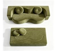 Sevonarb Sofá Cama Pana, Espuma de Alta Densidad, sin Montaje， Lavabile Divano Modulare Pieghevole per -Verde-150cm
