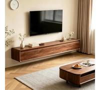 Sevonarb Soporte Flotante para TV, Mesa para TV Moderno Mueble para Televisor con Almacenamiento -Madera de nogal-240cm