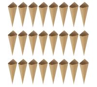 SEWACC 120 conos pequeños de papel kraft para boda, confeti, caramelos, flores, conos de papel para bricolaje, boda, cumpleaños, decoración de mesa, fiesta, regalo, color marrón