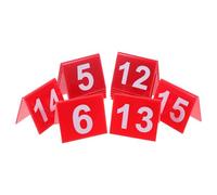 SEWACC 15 Piezas Marcador de Restaurante de Acrílico Rojo Números para Mesa, Diseño Minimalista y Elegante, Fácil de Limpiar, Adecuado para Organización de Asientos en Bodas