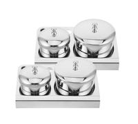 SEWACC 2 Vasos de Acero Inoxidable Tapa para Monómero Acrílico, Recipiente Portátil para Separar Líquidos y Polvos, Uso Profesional en Salón Casa