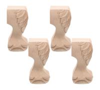 SEWACC 4 Patas de Madera Beige Fácil Instalación para Muebles, Diseño Europeo Tallado Elegante Pack de 4 Piezas Uso Versátil para Armario y Cómoda