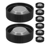 SEWACC 8 Tapas de Rosca Negras para Botellas de Vidrio, Tapas Redondas de Plástico Resistentes y Herméticas para Laboratorio y Uso Industrial