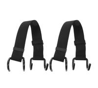 SEWACC Correa Ajustable 2 Piezas Resistente a Animales y Protección UV Negro con Garra Doble de Metal para Tapa de Cubo de Basura para Jardín y Porche
