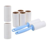 SEWACC Rodillo Adhesivo Quitapelusas para Mascotas con Mango Azul Ergonómico, 2 Rollos de 40 Hojas 6 Recambios de 10 Cm para Ropa, Muebles y Limpieza de Pelo de Perro y Gato