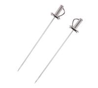 SEWACC Tenedores Color Plata 5 Forma de Espada de Fruta de Acero Inoxidable Multiusos y Construcción Sólida Reutilizables Ideales para Café y Hogar para Fiestas