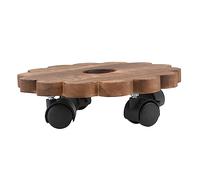 SEWOART Bandeja De Madera Maciza Para Macetas Con Ruedas 7.87 Pulgadas Soporte Móvil Para Plantas Interiores Y Exteriores Plataforma Rodante Para Jardín Y Bonsáis