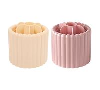 Sewroro 2piezas Organizadores de Maquillaje Giratorios Contenedores Cilíndricos para Brochas de Cosméticos para Tocador de Baño y Escritorio