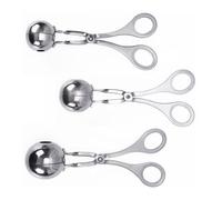 Sewroro 3 Piezas Pinzas de Acero Inoxidable para Hacer Albóndigas Caseras y Bolas de Pescado, Diseño en Forma de Tijera, Material Resistente para Cocina Cómoda y Práctica