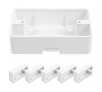 Sewroro 6 Piezas Caja de Tomacorrientes de Superficie, ABS Blanco, Montaje | Conexión de Pared, Base de Perfil, Orificios Preperforados, para Técnicos y Bricolaje en Garajes