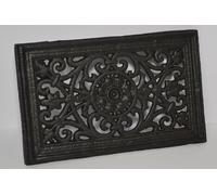 SEZAM Rejilla de ventilación de hierro fundido 23 x 2,5 x 14,5 cm para estufas de azulejos, estufas de leña y chimeneas - Rejilla de aire caliente - Rejilla de ventilación para hornos OZ110 (Negro)
