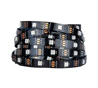 SEZO WS2812B ECO 5M 150LEDs DC5V Tira de LED Direccionable Individualmente SMD5050 150 Pixel Dream Color Programable Tira de luz LED Flexible IP30 No Impermeable Negro PCB (WS2812E)