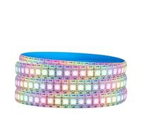 SEZO WS2812B ECO Tira LED 1M 144LEDs DC5V Direccionable individualmente SMD5050 144 Pixel Dream Color Programable Tira de luz LED Flexible IP65 Impermeable Blanco PCB (WS2812E)