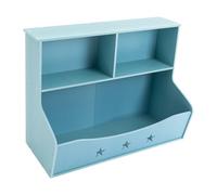SFTYEI Estantería de 2 capas, color azul claro para habitación infantil | PVC, inodoro, tornillos, instrucciones de montaje, para juguetes, libros de imágenes, sala de juegos, guardería, regalo