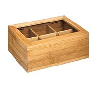 SG Secret de Gourmet Caja de té x6 Compartimentos de bambú, Beige, 22x16x8.7cm