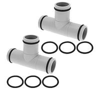 SG Store 2 conectores de manguera en forma de T para interfaz de tubería de agua de 32 mm de diámetro, conector de manguera de piscina, junta de extensión de tubería de agua, gris