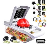 SGAONSN Cortador de Verduras Multifunción, Mandolina de Cocina 22 en 1, Cortador de Verduras Manual, Cortador de Verduras en Cubos Cebolla Zanahoria Pepino Tomates - Rallador de Verduras y Queso