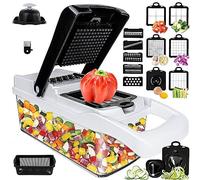 SGAONSN Multifuncional Cortador de Verdura Mandolina de Cocina Profesional,Cortador de Verduras 22 En 1,Picador de Verduras Rallador de Cocina para Cebollas Tomates Zanahoria Pepino