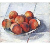 SGFGAD FHYWQ Póster de Gustave Caillebotte Naturaleza muerta pintura vintage en lienzo《El plato de melocotón》De Gustave Caillebotte Prints For Home Decor Gifts 50x40cm sin enmarcar