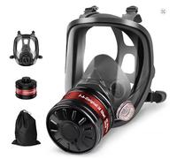 SGIXBE Mascarilla de cara completa con filtro de carbón activo de 40 mm, filtros 6001CN, para gas, polvo, pintura en aerosol y productos químicos (máscar filtro de carbón activo de 40 mm)