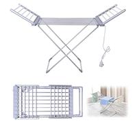 SGKOMN Calentador de Toallas y tendedero eléctrico con Forma de X, 50 Hz/230 W, portátil, con alas, tendedero Plegable para Interiores, tendedero de Ropa de bajo Consumo energético