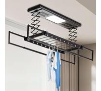 SGKOMN Tendedero eléctrico de Techo con Mando a Distancia, Capacidad de 45 kg, luz LED, Temperatura Constante, Ideal para Lavar la Ropa en el balcón o en casa.