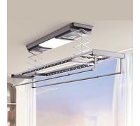 SGKOMN Tendedero Plegable de Alta Resistencia con Capacidad de Carga de 35 kg, tendedero eléctrico para Toallas de 157-252 cm, tendedero telescópico con Ventilador Calefactor y luz
