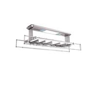 SGKOMN Tendedero Plegable Grande de 159 cm x 34 cm x 7,8 cm, tendedero eléctrico para Toallas con Capacidad de Carga de 35 kg, tendedero de Techo con Ventilador Calefactor., Silver