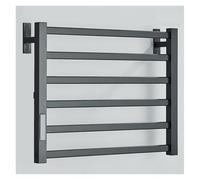 SGKOMN Toallero eléctrico con calefacción, Pantalla Digital táctil de Acero Inoxidable 304, Temporizador programable, termostato y Soporte para Secadora Impermeable., Black 8003-Left Wire