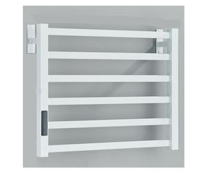 SGKOMN Toallero eléctrico con calefacción, Pantalla Digital táctil de Acero Inoxidable 304, Temporizador programable, termostato y Soporte para Secadora Impermeable., White 8003-Right Wire