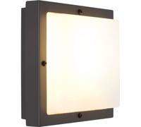 SGL Lámpara de pared Bassi, color grafito, 60W, casquillo E27, IP65, IK10, 240x240mm