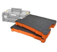 Shadow Foam Insertos de espuma TSTAK/ProStack [Paquete doble de 50 mm naranja] Insertos de espuma fáciles de despegar para cajas DeWalt TSTAK y Stanley ProStack