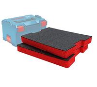 Shadow Foam Insertos L-Boxx - Ajuste perfecto para Bosch L-Boxx 102-374 [Rojo 50 mm Twin Pack] Insertos de espuma para caja de herramientas modular Sortimo L-Boxx | Ideal para herramientas eléctricas,