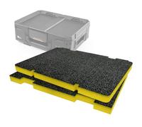 Shadow Foam Paquete de inserción compatible con caja de herramientas Toughbuilt StackTech, espuma para cortar y pelar para organización de cajas de herramientas, Kaizen, 5S (amarillo, 30 mm)