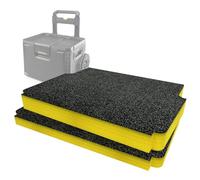 Shadow Foam Paquete de inserción compatible con Toughbuilt® StackTech Rolling Toolbox | Espuma de corte y pelado para organización de cajas de herramientas, Kaizen, 5S (amarillo, 50 mm)