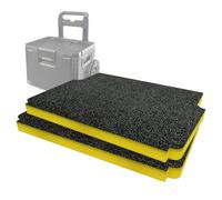 Shadow Foam Paquete de inserción compatible con Toughbuilt® StackTech Rolling Toolbox | Espuma de corte y pelado para organización de cajas de herramientas, Kaizen, 5S (amarillo, 30 mm)
