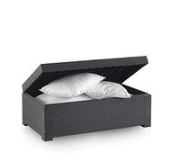 Shaf - Diva | Baul Almacenaje Exterior para Muebles de Jardin - Arcon Exterior Jardin con Almacenaje | Fabricado en España con Materiales Reciclados - Color Grafito