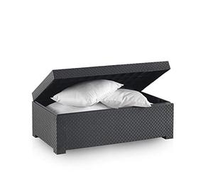 Shaf - Diva | Baul Almacenaje Exterior para Muebles de Jardin - Arcon Exterior Jardin con Almacenaje | Fabricado en España con Materiales Reciclados - Color Grafito