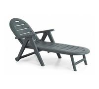 Shaf - Tumbona Caimán Ajustable para Jardín y Piscina - Respaldo Reclinable 4 Posiciones - Tumbona Exterior de Polipropileno Resistente a UV y Agua - con Ruedas - 195 x 72 cm - Color Verde